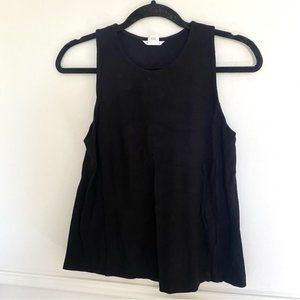 ENGLISH Factory Black Ruffle Sleeve Boho Short Sleeve Blouse Large